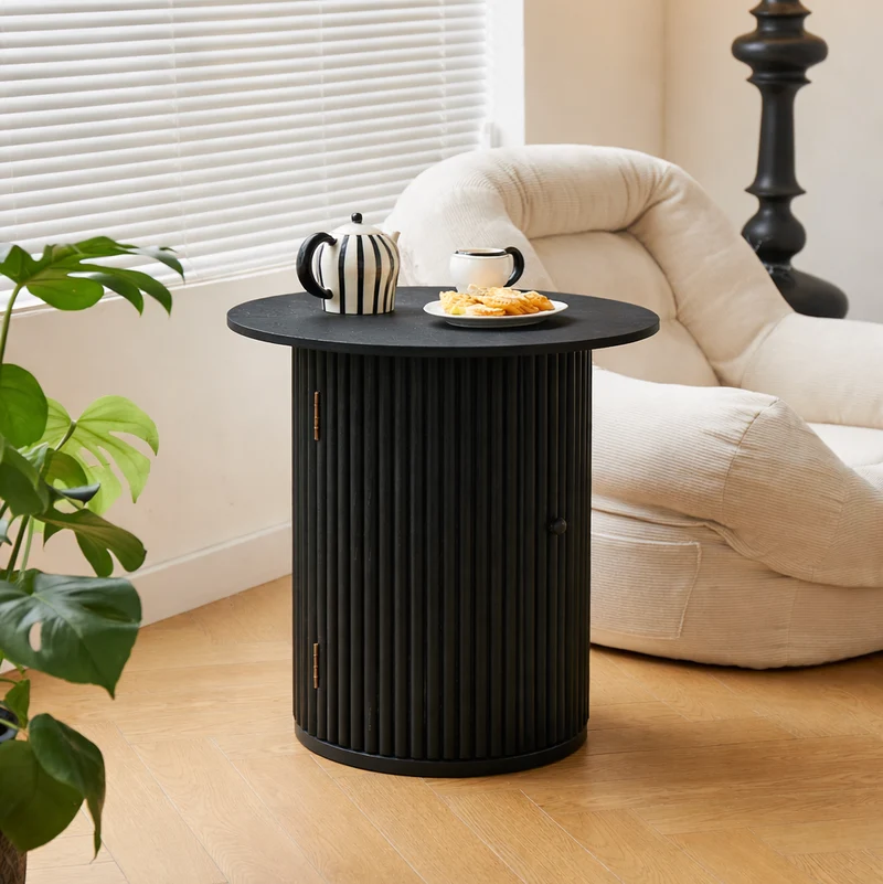 TRINIDAD - Table d'appoint en bois massif coloris noir