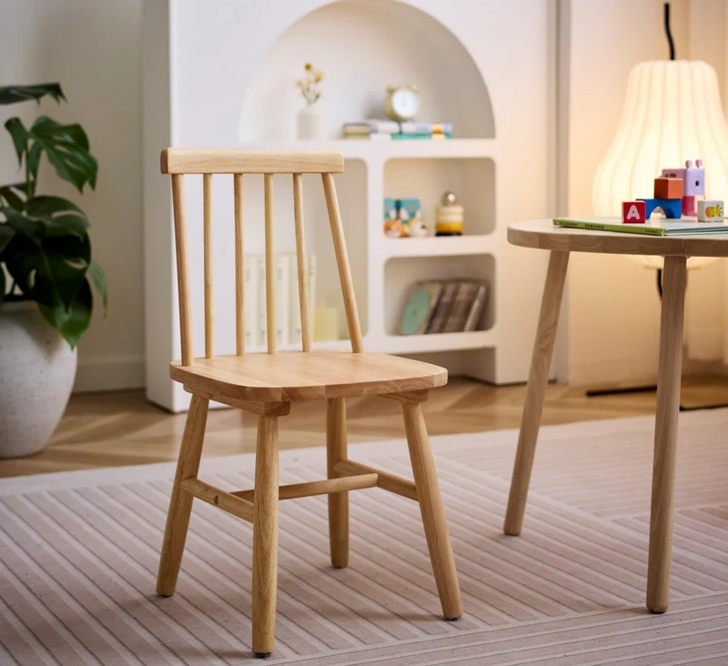 NESNA - Lot de 2 chaises pour enfants en bois naturel