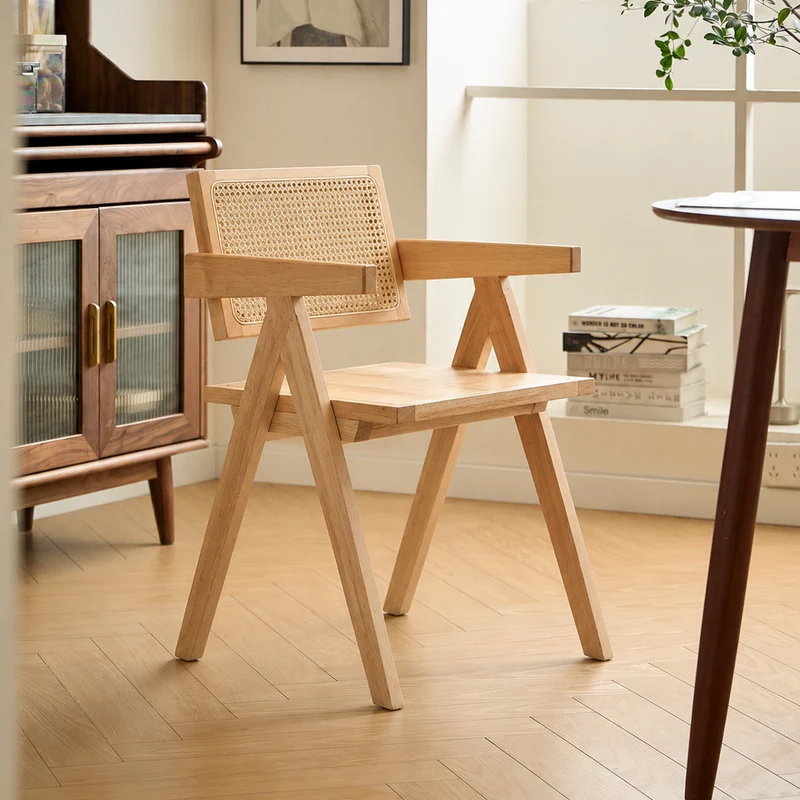 MADEIRA - Fauteuil de table en bois et cannage naturel