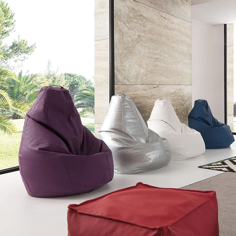 Poltrona pouf a sacco in ecopelle sfoderabile - vari colori