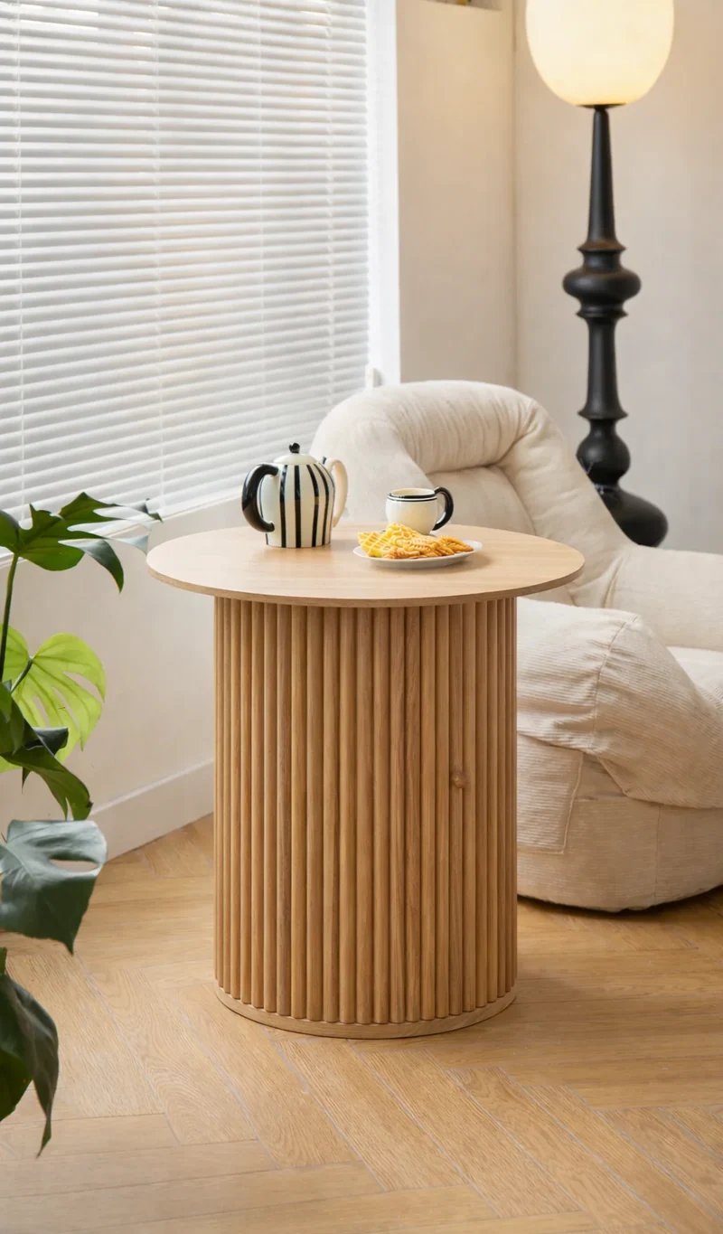 TRINIDAD - Table d'appoint en bois massif coloris naturel