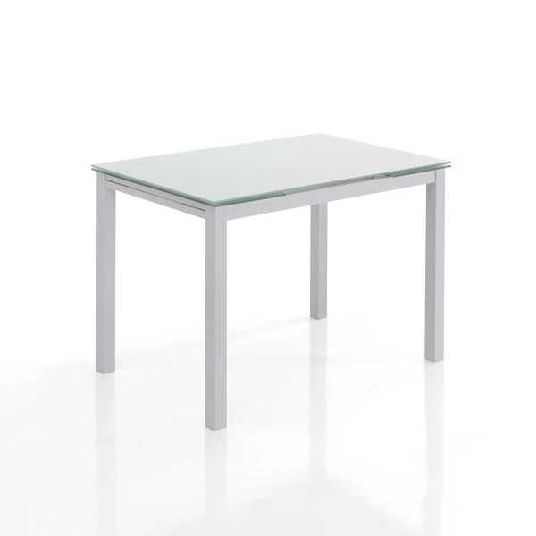 Tavolo allungabile moderno da pranzo in vetro e metallo cm 110/170x70x76h - vari colori