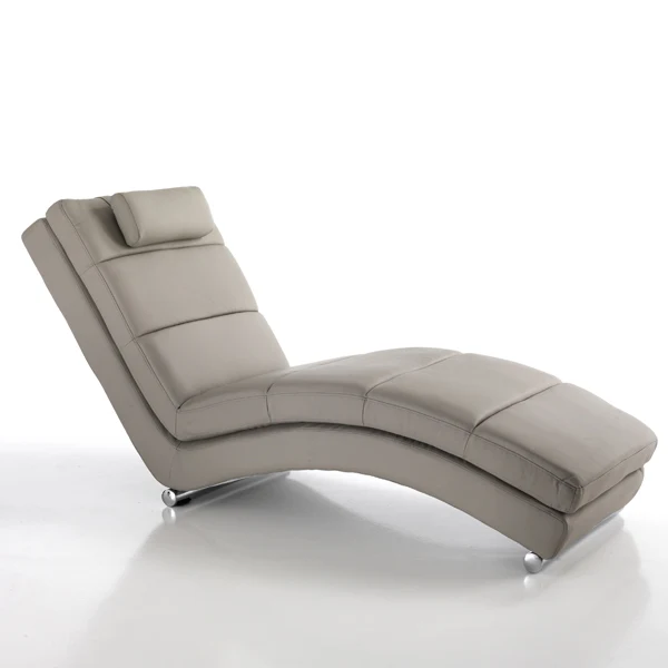 Chaise longue moderna in similpelle con poggiatesta cm 62x172x85h - vari colori