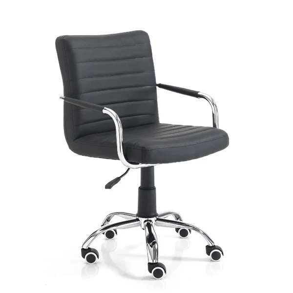 Poltrona da ufficio regolabile imbottita con braccioli in metallo cromato cm 52x56x82/92h - vari colori