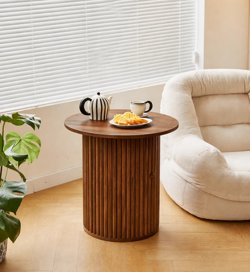 TRINIDAD - Table d'appoint en bois massif finition noyer