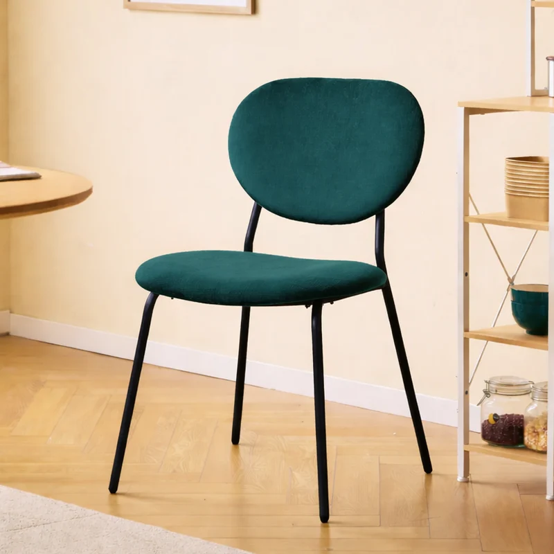 SUZUKA - Lot de 2 chaises scandinaves en métal et velours vert