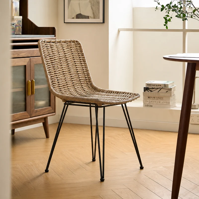 PENANG - Lot de 2 chaises en métal et fibres naturelles