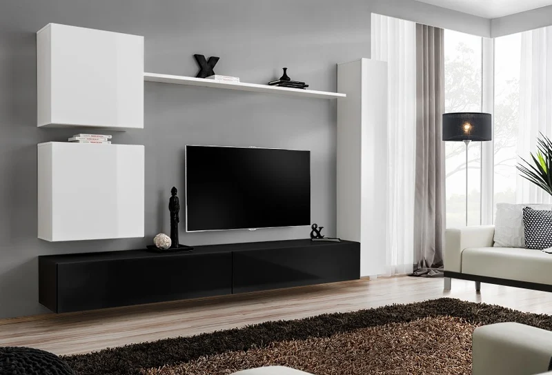 Genesia - Parete design moderno sospesa da salotto - vari colori