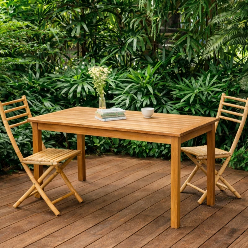 ALICANTE - Table a manger interieur exterieur 6 personnes en acacia