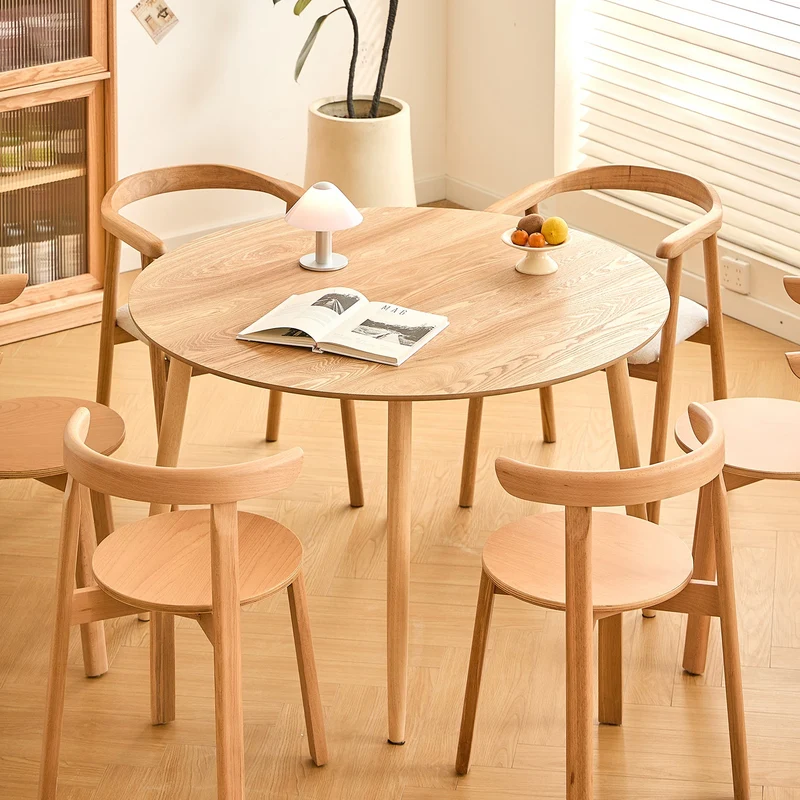 TRADITION - Table à manger ronde 6 personnes en pin massif D120 coloris naturel