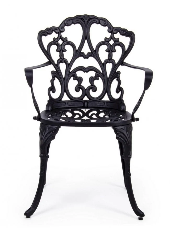 Set di 2 Sedie con Braccioli da Giardino in Alluminio Pressofuso Stile Vittoriano - CLASSIC