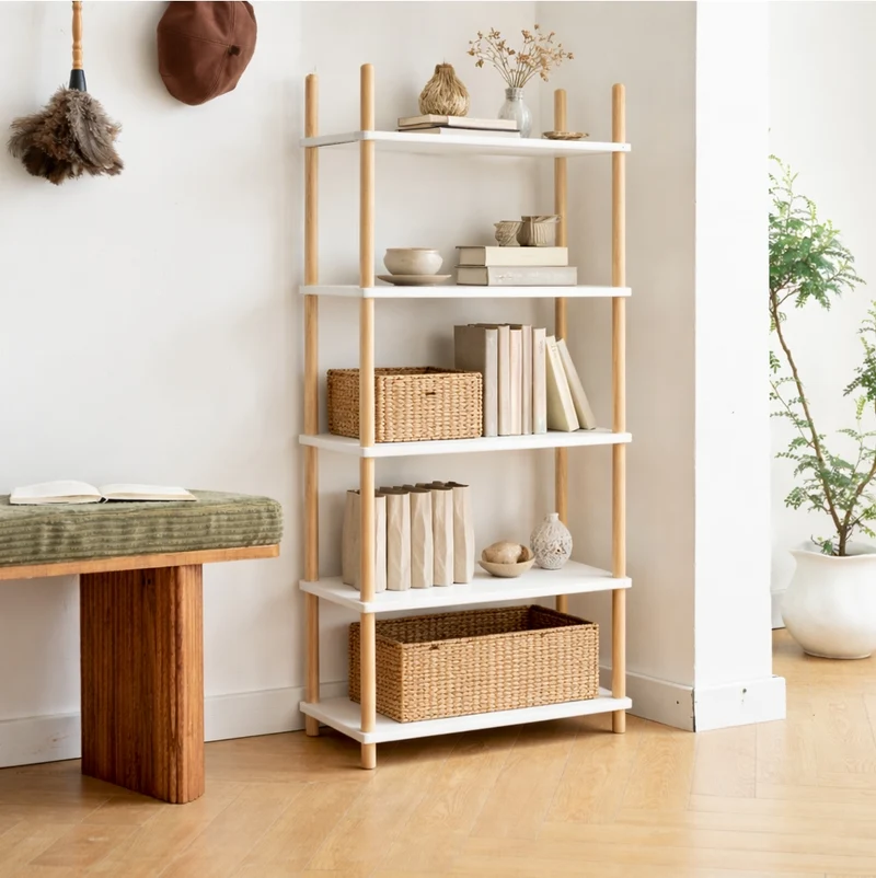 AUCKLAND - Etagère style scandinave en pin massif blanc
