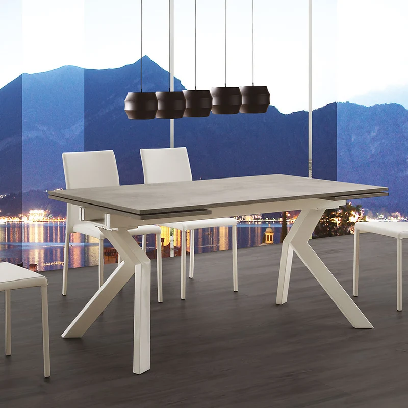 Tokio - Tavolo design moderno allungabile piano in legno gambe in metallo cm 160/240x90x77h - vari colori