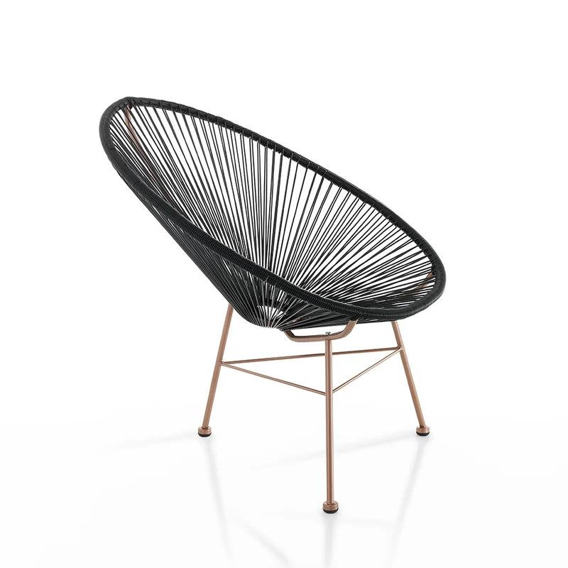 Poltrona moderna in polyrattan e metallo per interno ed esterno cm 70x86x86h - vari colori