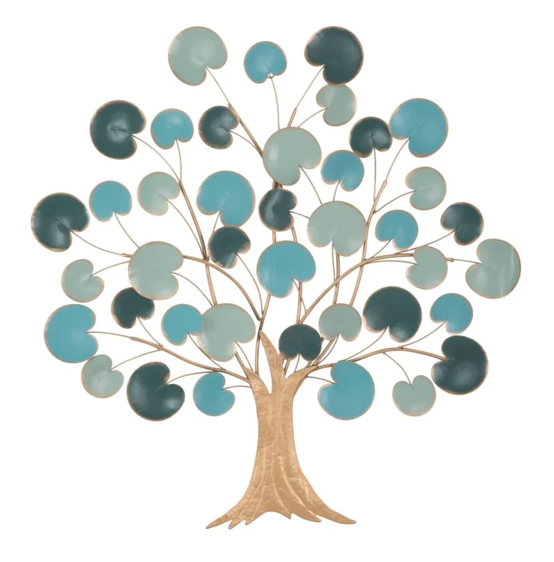 Pannello da parete decorativo in metallo con albero cm 89x2x90h