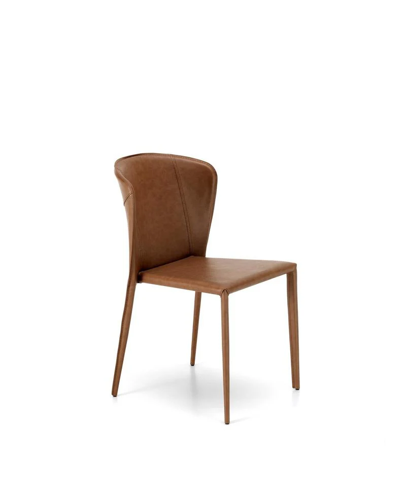 Set da 4 Sedia moderna in similpelle schienale curvo cm 49x56x82h - vari colori