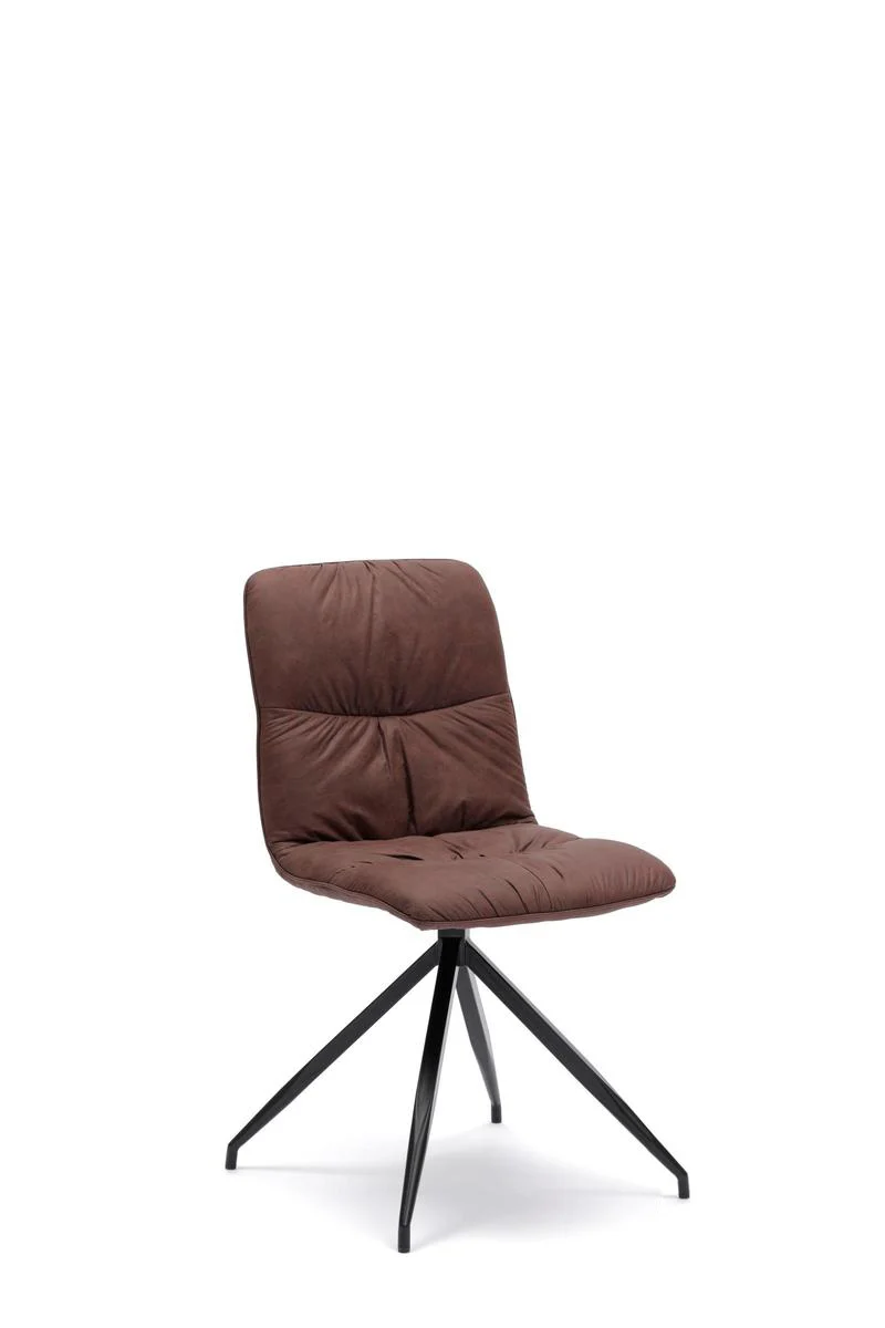 Set da 4 Sedia moderna imbottita rivestita in tessuto gambe in metallo cm 43x38x86h - vari colori