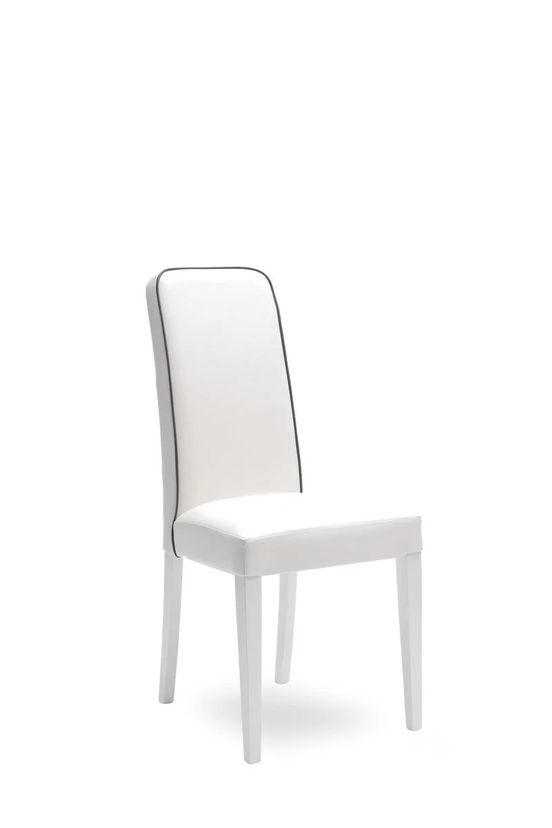 Set da 4 Sedia imbottita da salotto rivestita in similpelle con bordino cm 46x59x99h - vari colori