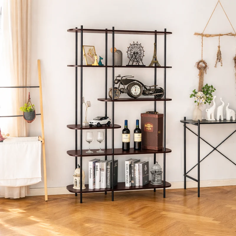 GOTEBORG - Etagère style moderne en métal et bois marron
