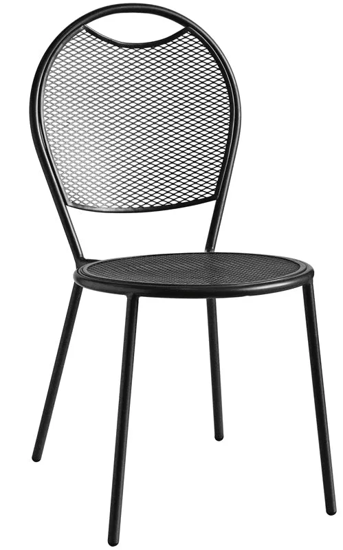 Set da 2 Sedia classica con schienale tondo struttura in acciaio cm 42x48x90h