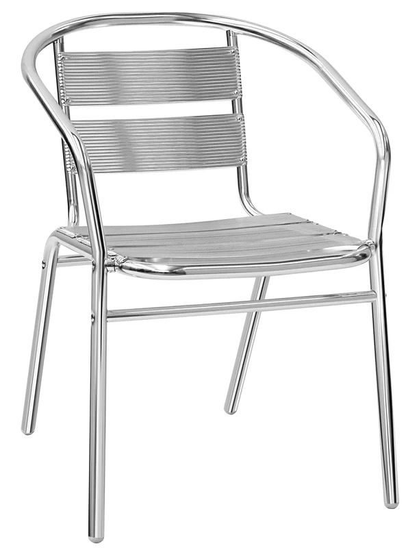 Set da 2 Sedia con braccioli poltroncina da esterno in alluminio cm 44x42x72h
