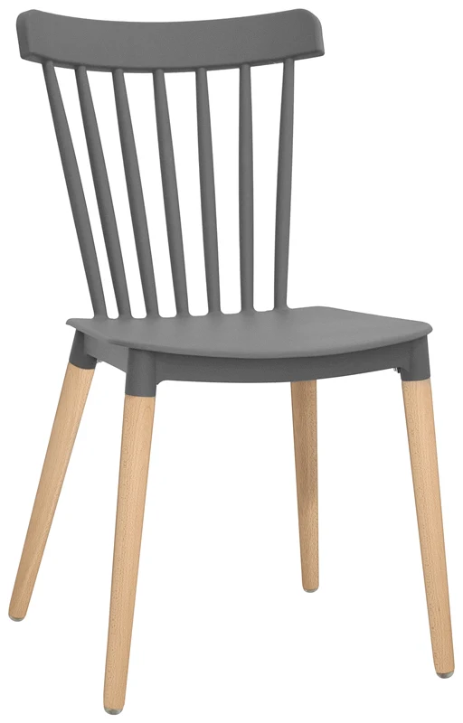 Set da 2 Sedia moderna living in polipropilene e legno cm 44x51x84h - vari colori