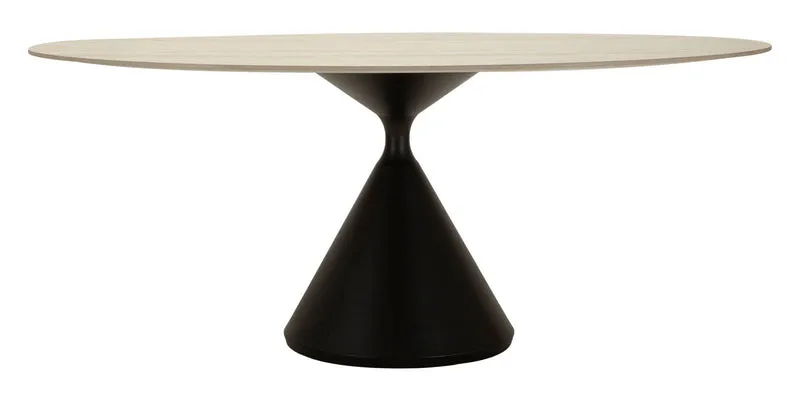 Tavolo da Pranzo Space 180x90x73 cm in MDF e Ferro Crema e Nero