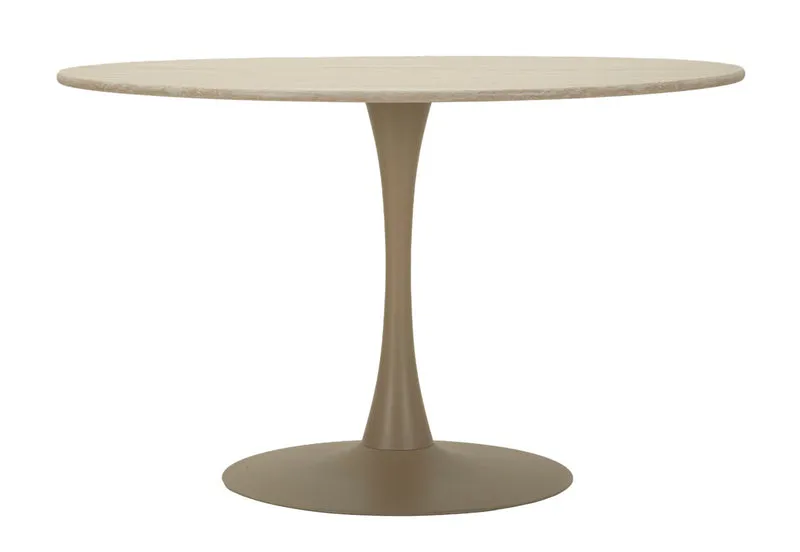Tavolo da Pranzo Stoccolma Crema Ø120x86 cm in MDF e Ferro Crema