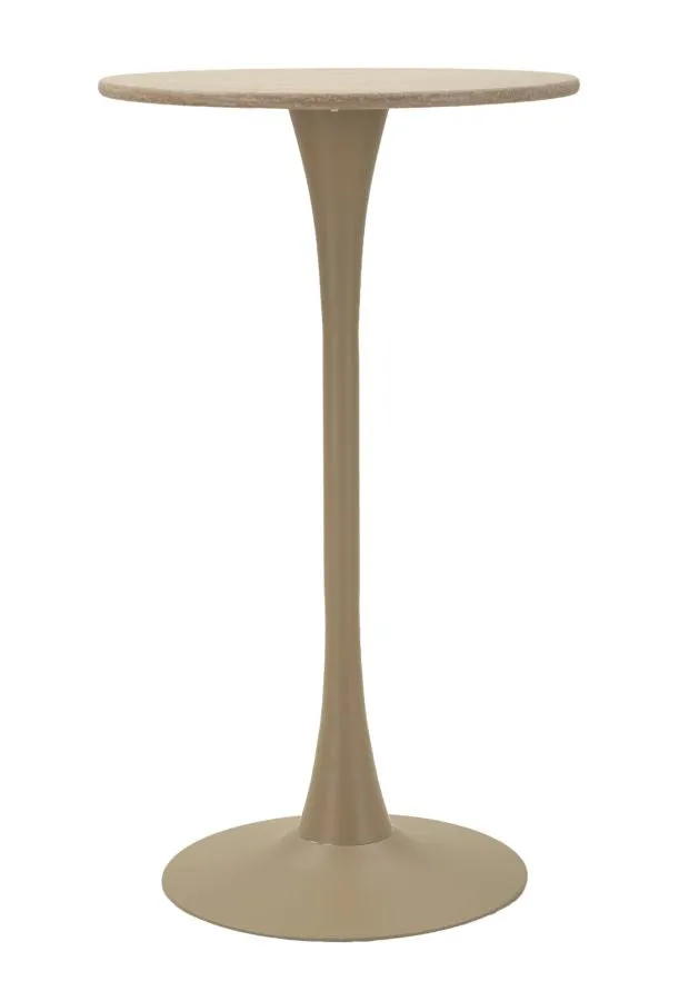 Tavolo Bar Alaska Crema Ø60x106 cm in MDF e Ferro Crema
