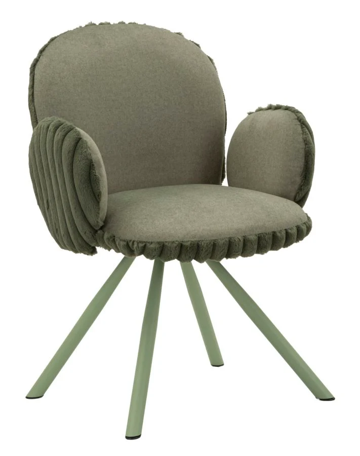 Sedia Stoccolma B Verde Set 2 Pz 64x68x83 cm in Compensato e Spugna e Ferro e Poliestere Verde