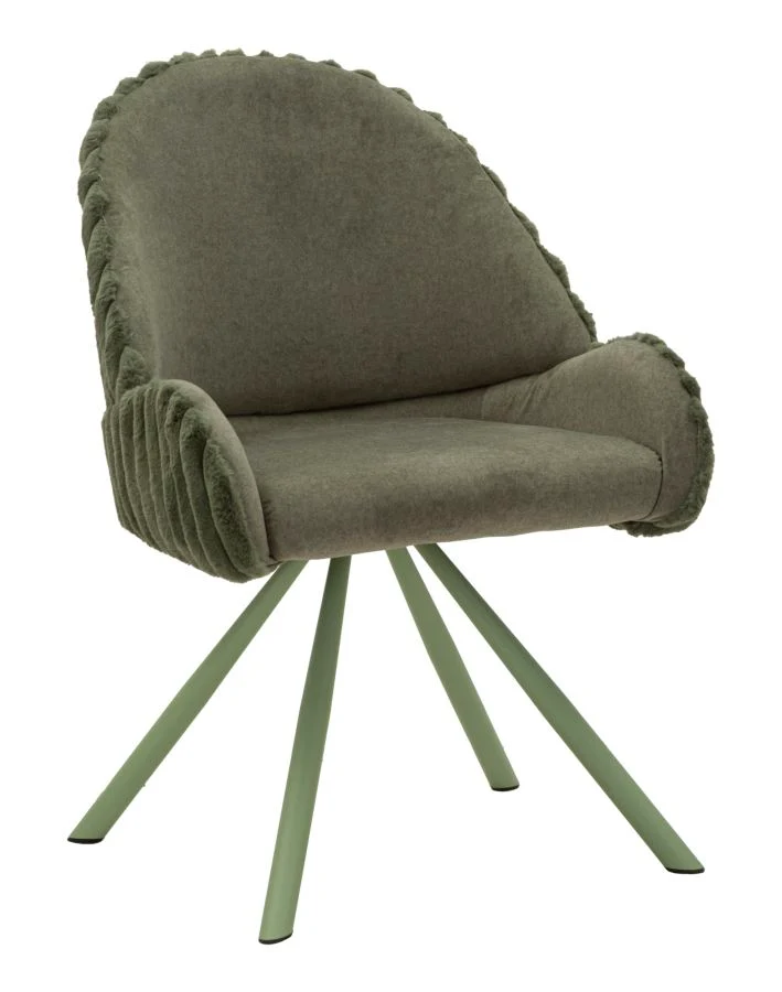 Sedia Stoccolma A Verde Set 2 Pz 58x53x85 cm in Compensato e Spugna e Ferro e Poliestere Verde