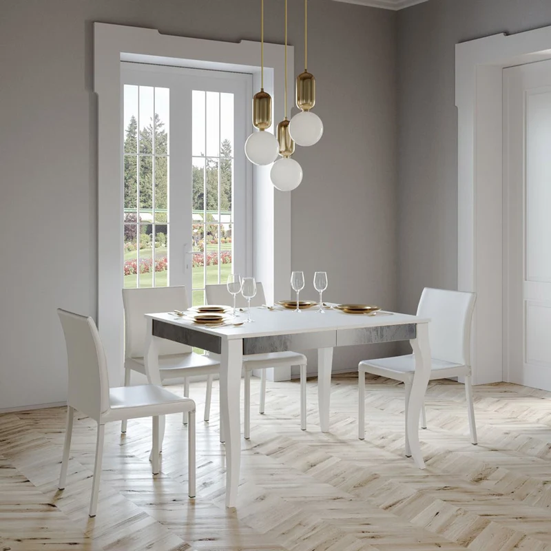 Milo Iron - Tavolo da pranzo allungabile stile classico in legno - vari modelli
