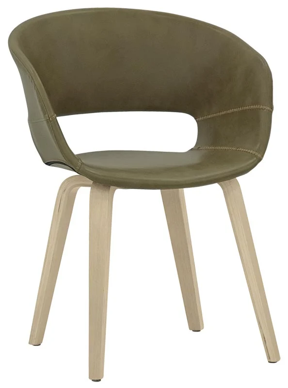 Set da 2 Poltroncina moderna in legno di faggio ed ecopelle cm 46x42x77h - vari colori