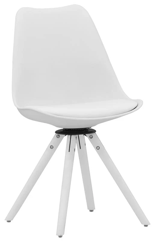 Set da 2 Sedia girevole gambe in faggio scocca in polipropilene con cuscino cm 46x41x84h - vari colori