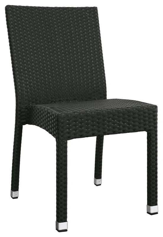 Set da 2 Sedia moderna rivestita in polietilene effetto rattan cm 44x44x85h - vari colori
