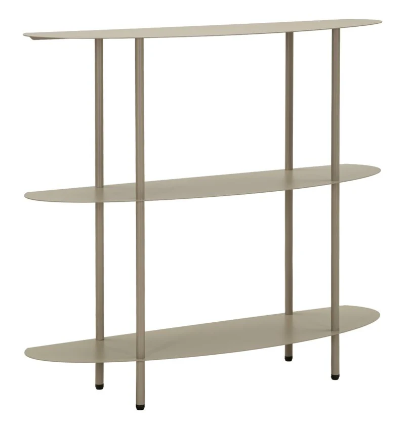 Console Saturno Tortota 90x28x81 cm in Metallo Grigio tortora