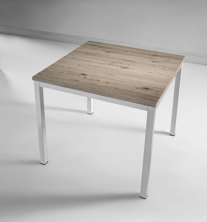 Tavolo quadrato contract struttura in metallo piano in legno cm 80x80x74h - vari colori