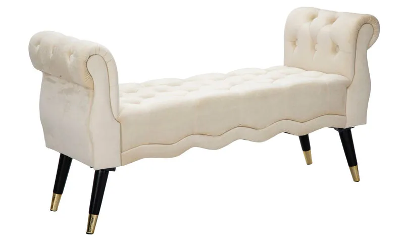 Panca design classico in velluto lavorazione capitonnè cm 120x40x60 - vari colori