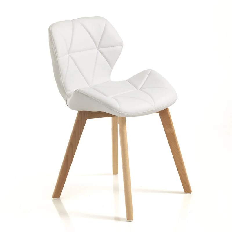 Set da 2 Sedia moderna per living in legno massello e similpelle cm 48x55x77h - vari colori