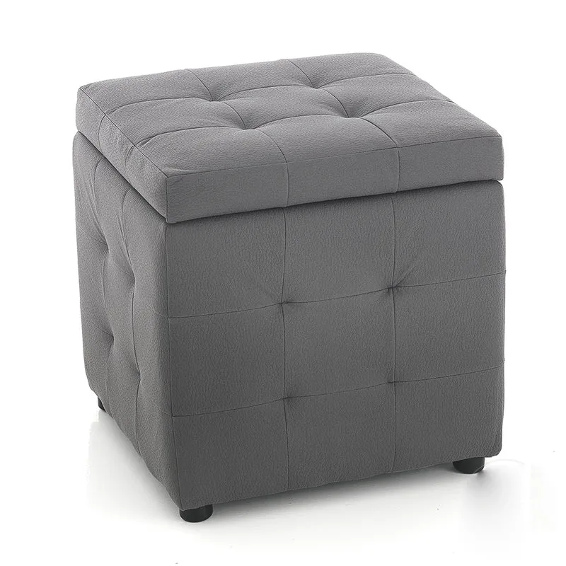 Pouf cubo contenitore imbottito in similpelle cm 45x45x47h - vari colori