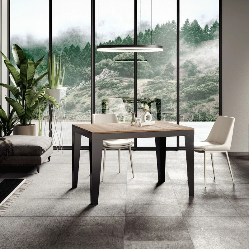 Candara Evolution - Tavolo allungabile moderno gambe in metallo piano in legno - Vari modelli