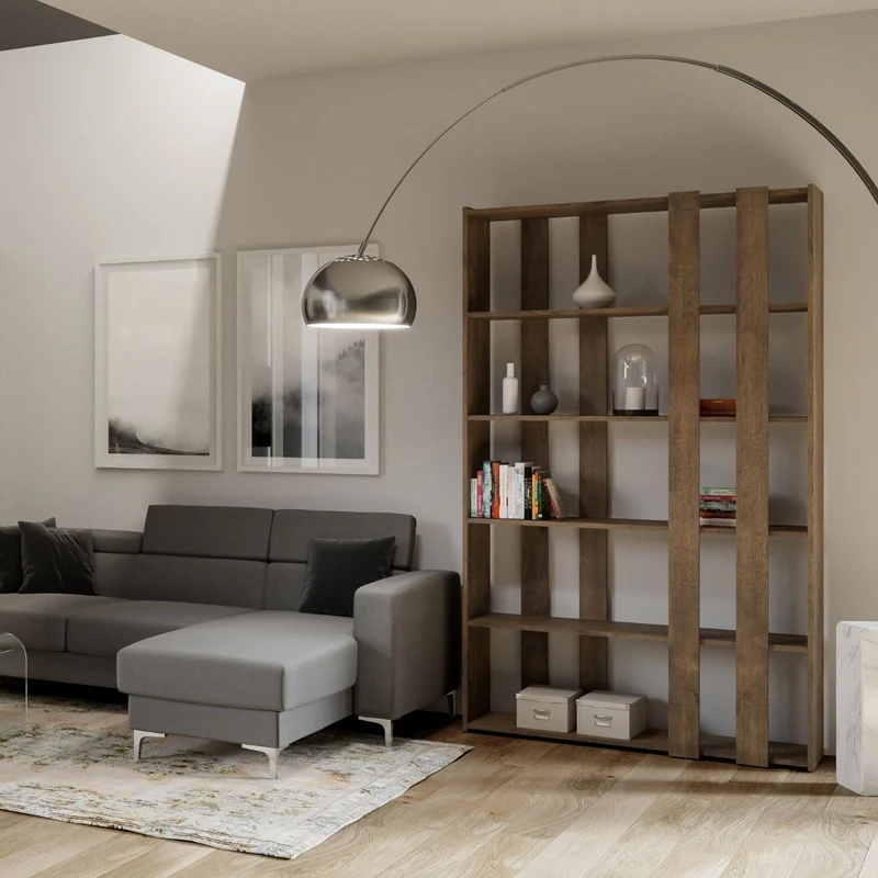 Climene Small - Libreria moderna da studio in legno cm 120x34x204h - vari colori