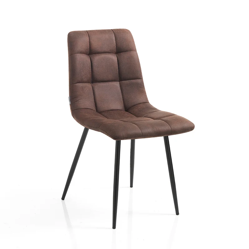Set da 4 sedia design scocca in tessuto effetto invecchiato cm 44x56x87h - vari colori