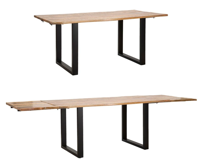 Tavolo da Pranzo Edge All 180-280x90x77 cm in Mango e Ferro