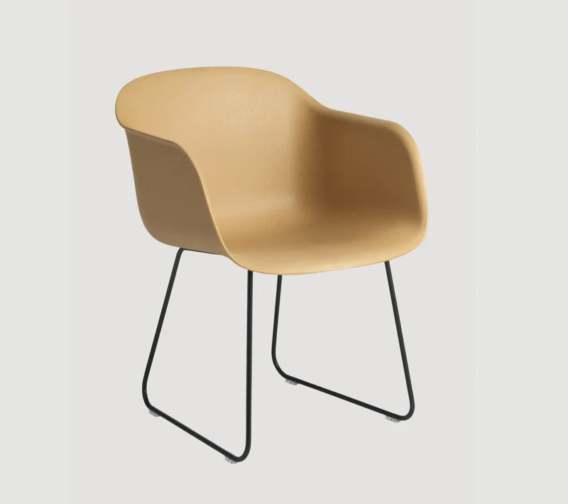 Fiber Armchair Sled Base ochre
