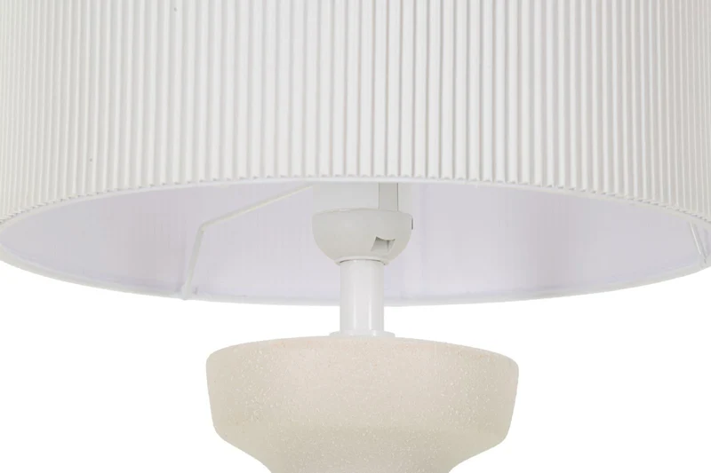 Lampada da Tavolo Tribal Ø26,5x67 cm in Ceramica e Ferro e Tessuto Multicolor