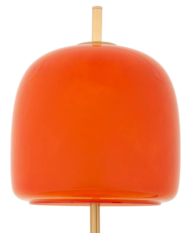 Lampada da Tavolo Oldy 30x16x53 cm in Ferro e Vetro Oro e Arancione