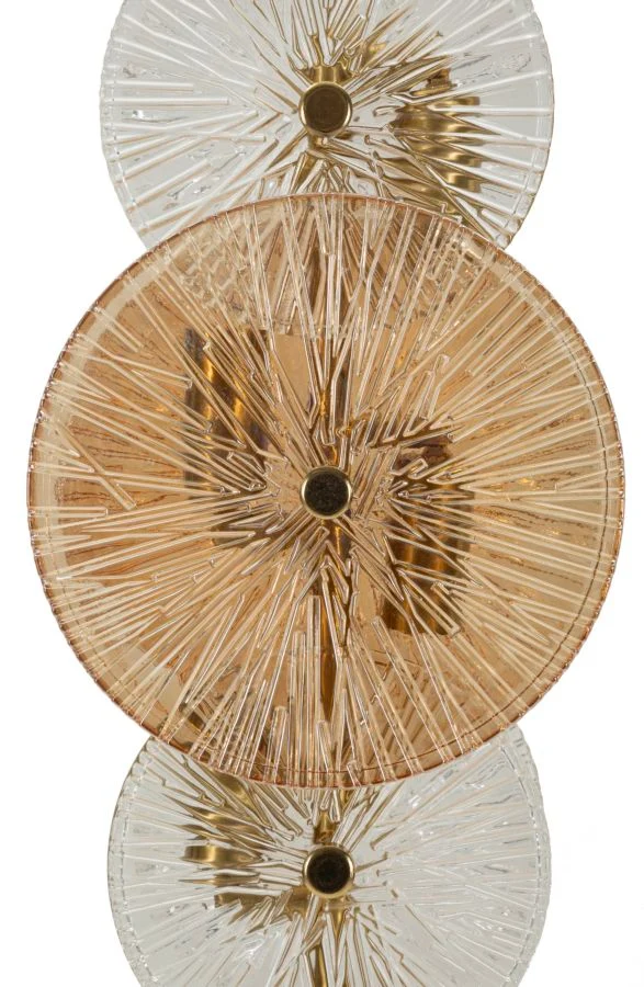 Lampada da Tavolo Osaka 20x18x66 cm in Ferro e Vetro Oro e Marrone e Trasparente