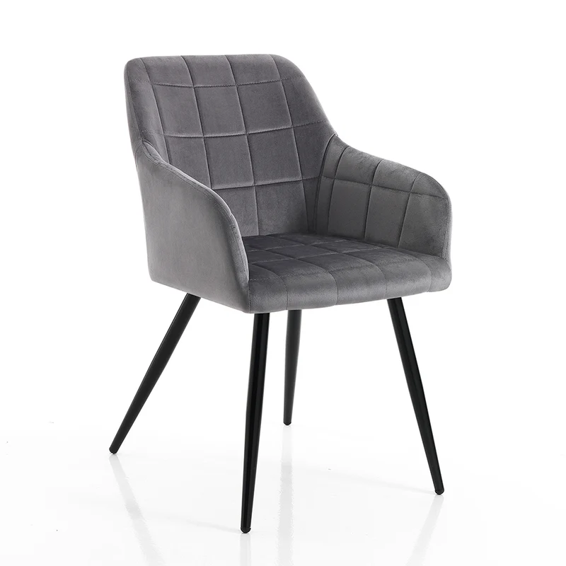 Set da 2 poltroncina sedia living in velluto gambe in metallo nero cm 55x60x83h - vari colori