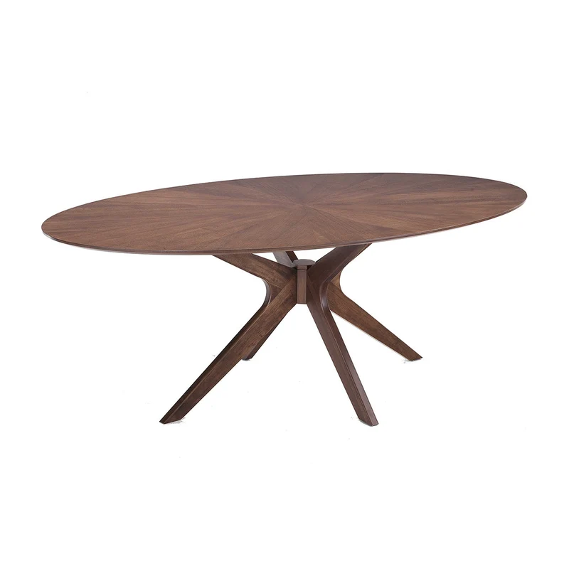 Tavolo ovale moderno da salotto base in legno massello cm 190x110x75h - vari colori